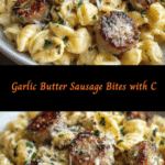Savor the Flavor: Garlic Butter Sausage Bites with Creamy Pasta Delight
