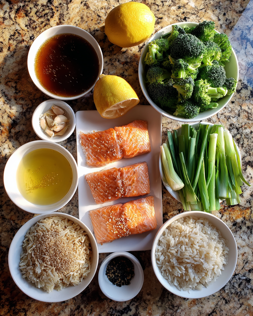 Ingredients for Savor the Sweet and Savory Delight of Honey Garlic Salmon Rice Bowls