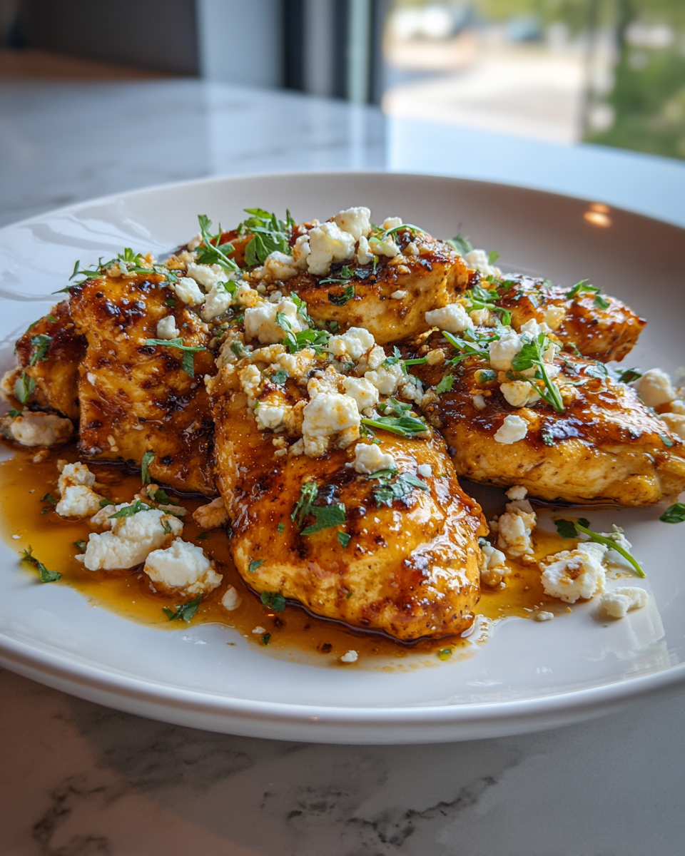 Final dish - Sizzling Hot Honey Feta Chicken: A Flavor Explosion