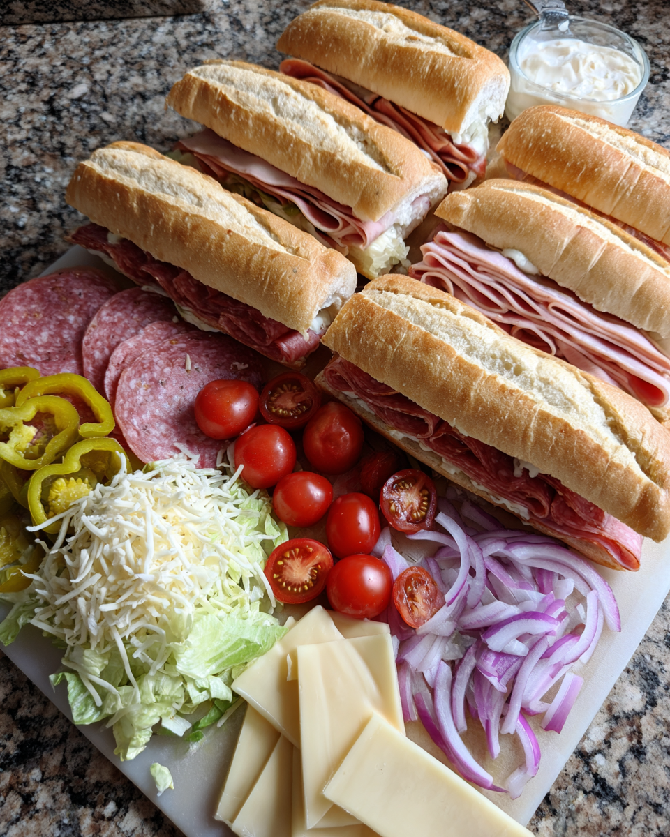 Ultimate Italian Grinder Salad Sandwich Experience 4 Ingredients for Ultimate Italian Grinder Salad Sandwich Experience