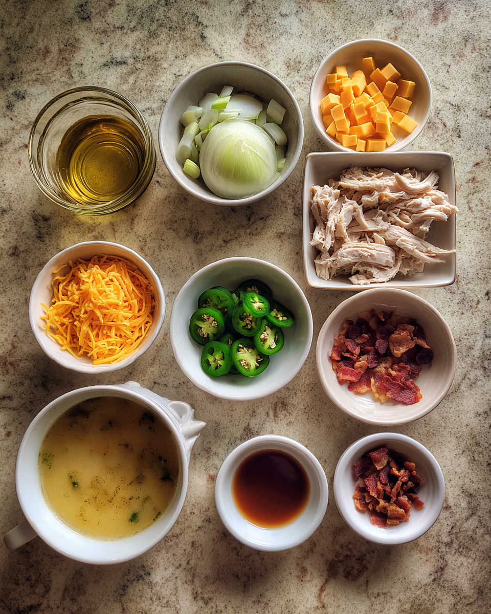 Ingredients for Spice Up Your Bowl with Jalapeño Popper Chicken Soup