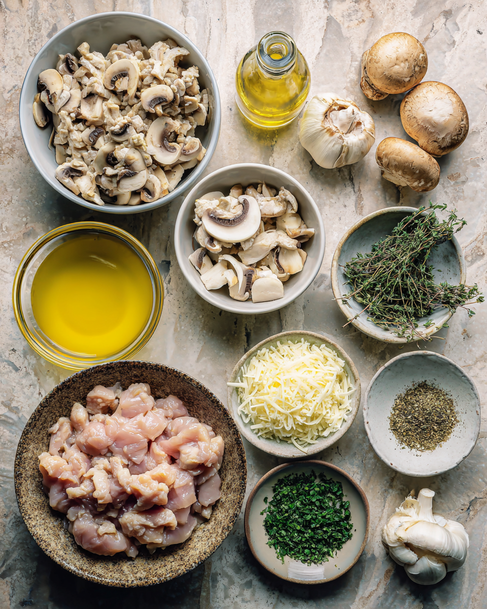 Savor the Flavor: Keto Garlic Mushroom Chicken Casserole Delight 4 Ingredients for Savor the Flavor: Keto Garlic Mushroom Chicken Casserole Delight