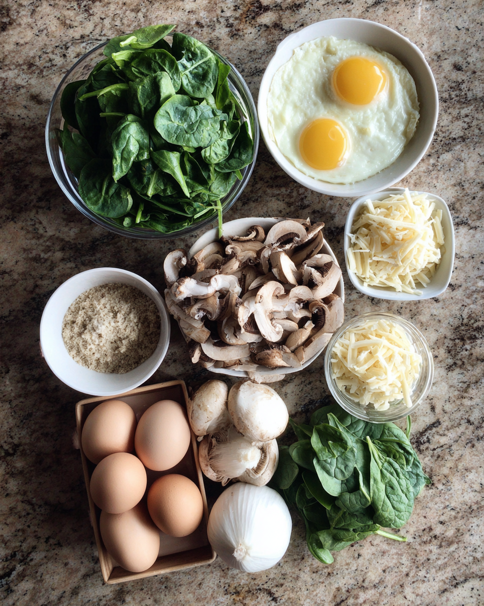 Ingredients for Whip Up a Morning Delight with Mushroom Spinach Scrambled Eggs