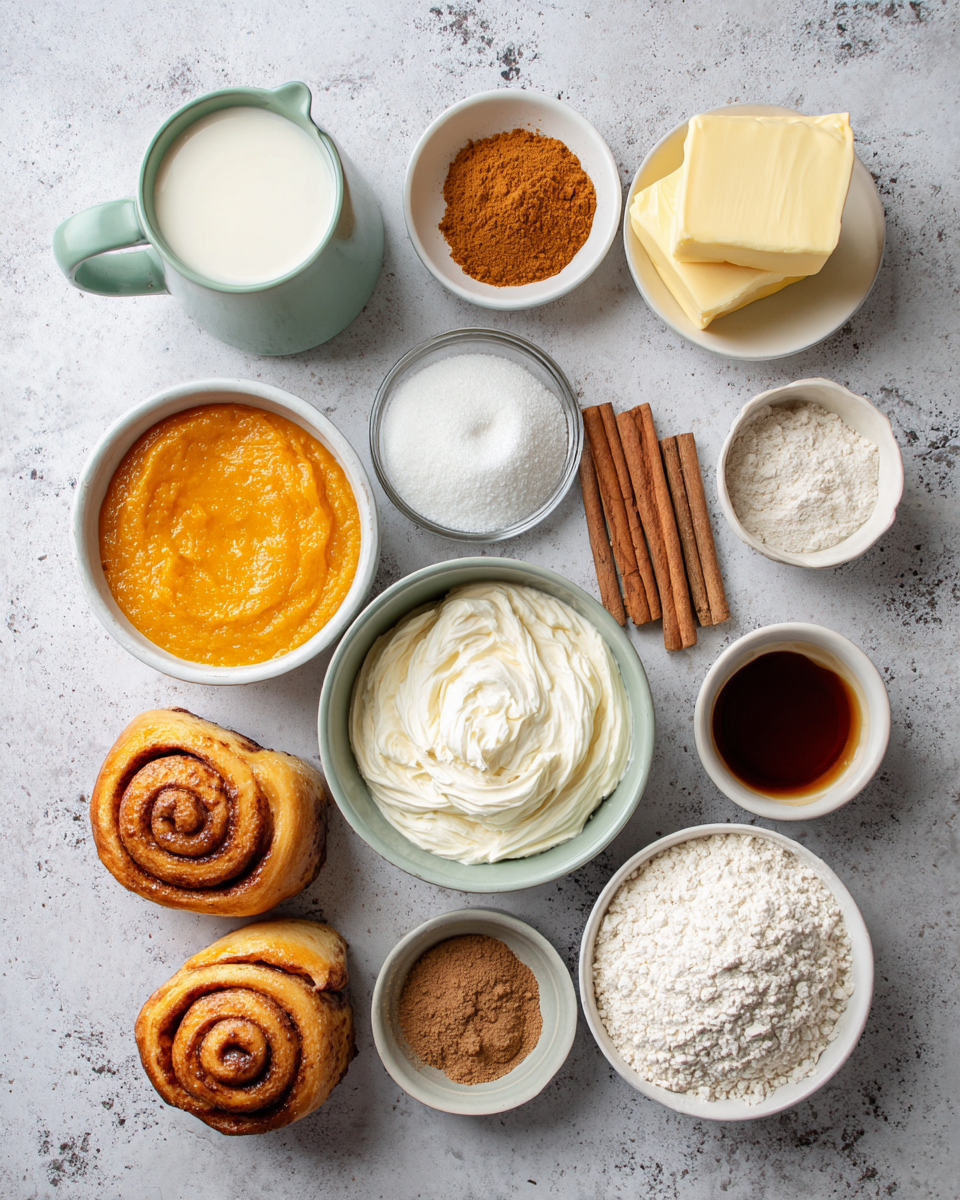 Ingredients for Fall in Love with Irresistible Pumpkin Cinnamon Rolls