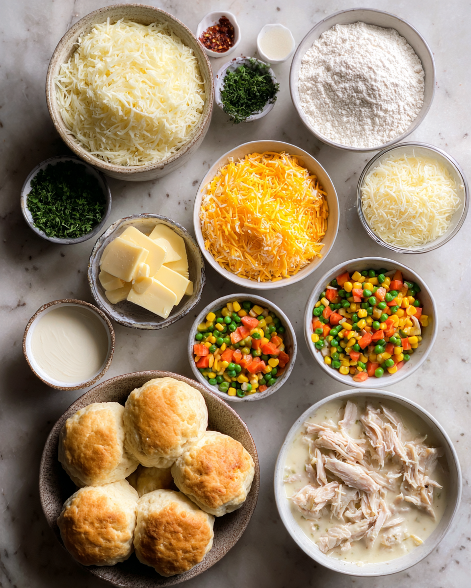Ingredients for Decadent Comfort: Red Lobster Biscuit Chicken Pot Pie Delight
