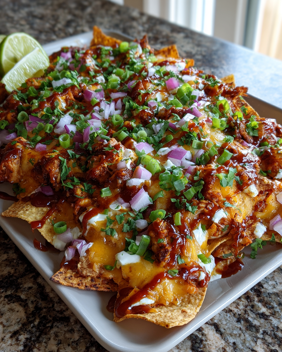 Sheet Pan BBQ Chicken Nachos: Your Ultimate Game Day Delight 6 Final dish - Sheet Pan BBQ Chicken Nachos: Your Ultimate Game Day Delight