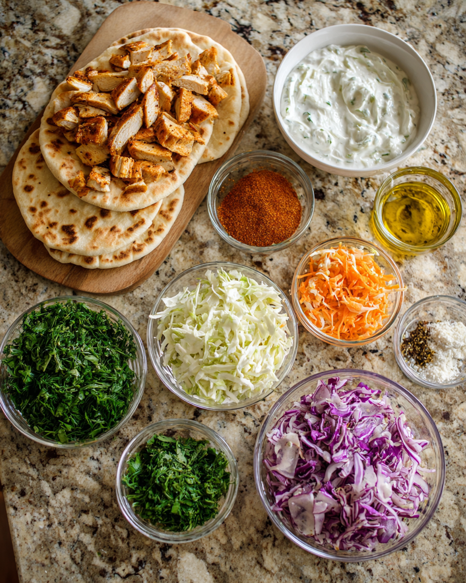 Savor the Flavor: Sheet Pan Chicken Pitas with Fresh Herb Ranch Slaw 4 Ingredients for Savor the Flavor: Sheet Pan Chicken Pitas with Fresh Herb Ranch Slaw