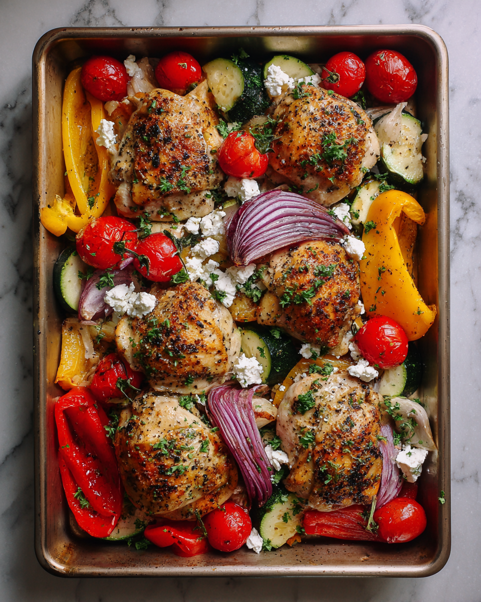 Ingredients for Savor the Simplicity: Sheet Pan Greek Chicken and Veggies Delight