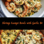 Savor the Flavor: Shrimp Scampi Bowls with Garlic Bread Delight