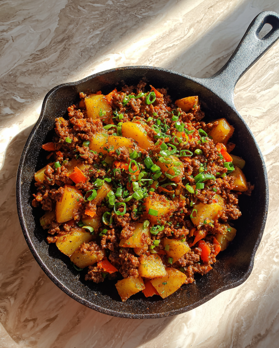 Final dish - Sizzling Sloppy Joe Potato Skillet: A Comfort Food Twist