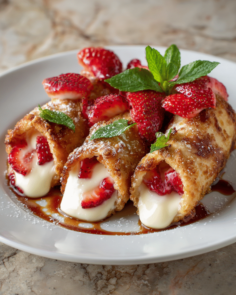 Strawberry Cheesecake Stuffed Eggrolls: A Sweet Twist on a Classic Dessert - Featured Image