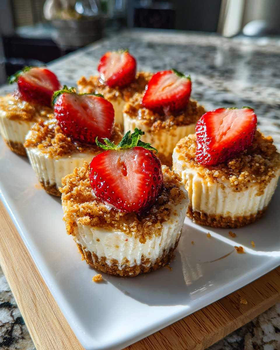 Final dish - Irresistible Strawberry Crunch Cheesecake Cups: A Sweet Bite of Bliss
