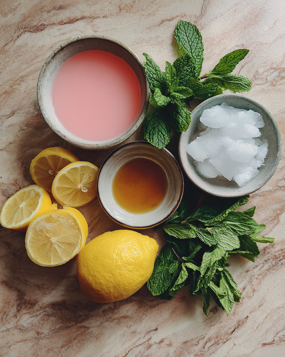 Ingredients for Summer's Refreshing Secret: Whipped Pink Lemonade Delight
