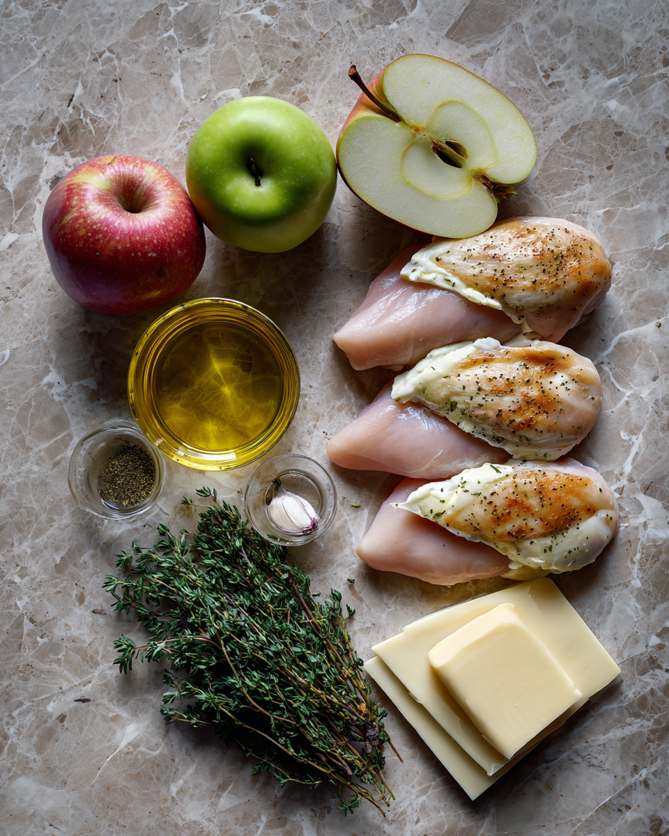 Ingredients for Irresistibly Delicious: Apple and Brie Stuffed Chicken Delight