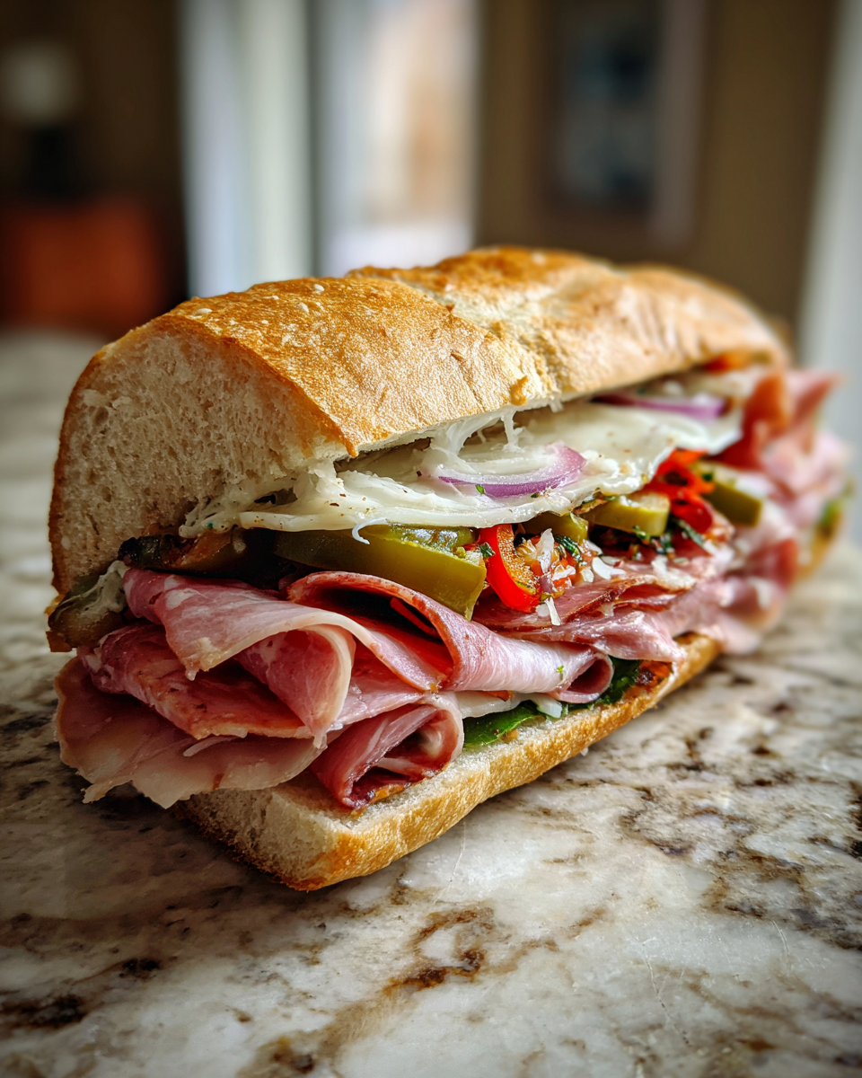 Final dish - Savor the Flavor: Discover the Authentic Muffaletta Sandwich Experience