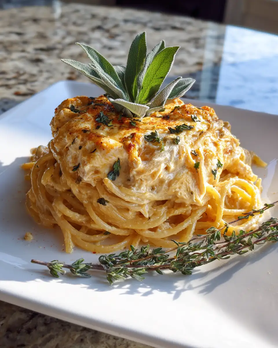 Final dish - Ultimate Comfort Dish: Baked Cream Cheese Spaghetti Delight