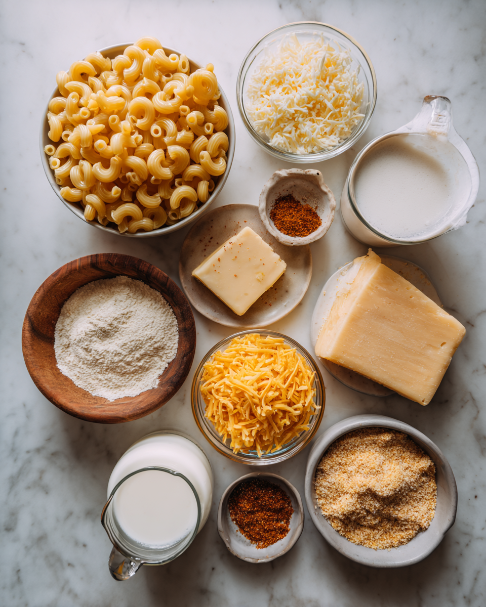 Ultimate Comfort: Creamy Baked Macaroni and Cheese Delight 4 Ingredients for Ultimate Comfort: Creamy Baked Macaroni and Cheese Delight