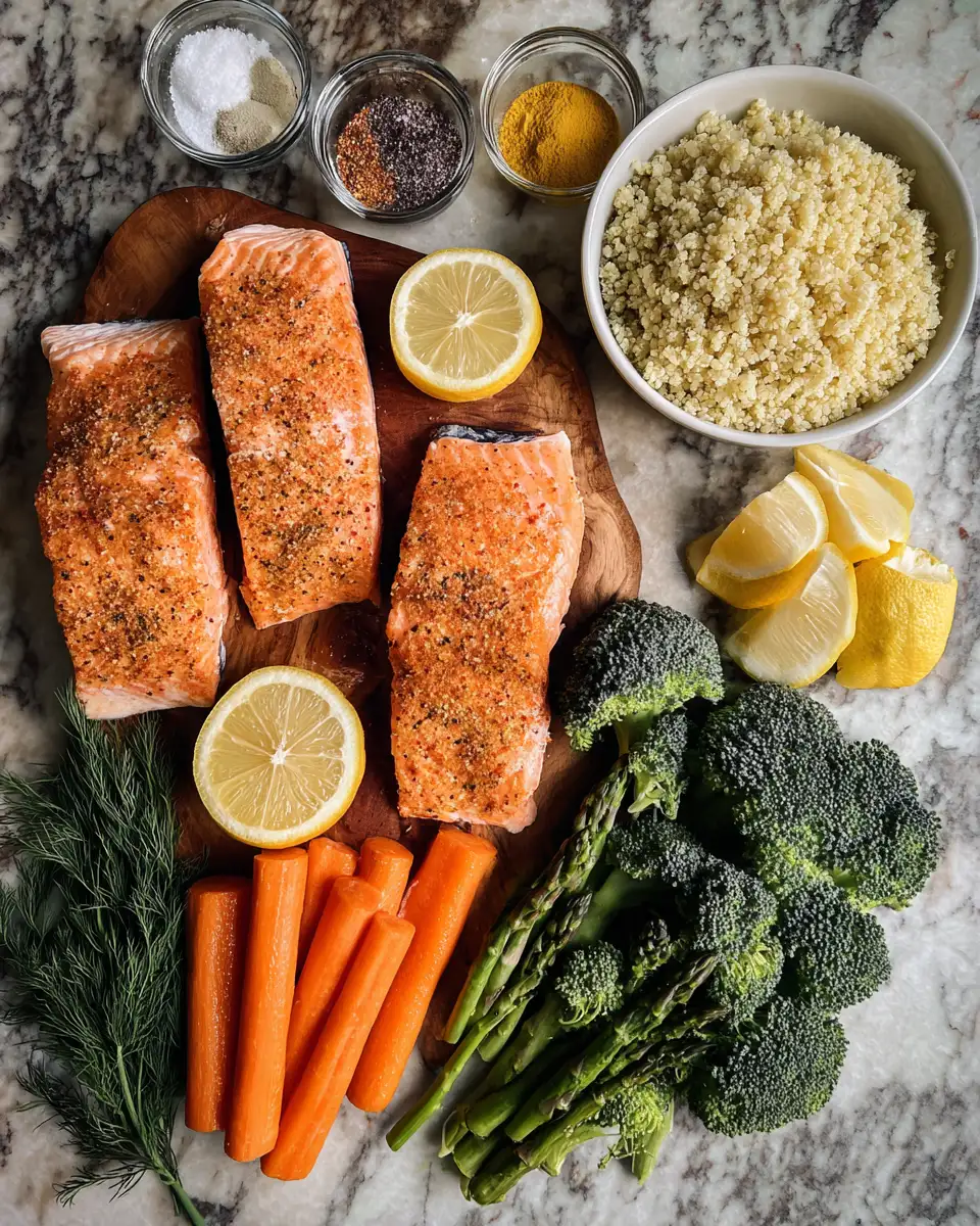 Ingredients for Effortless Baked Salmon Meal Prep for Nutritious Weeknight Dinners