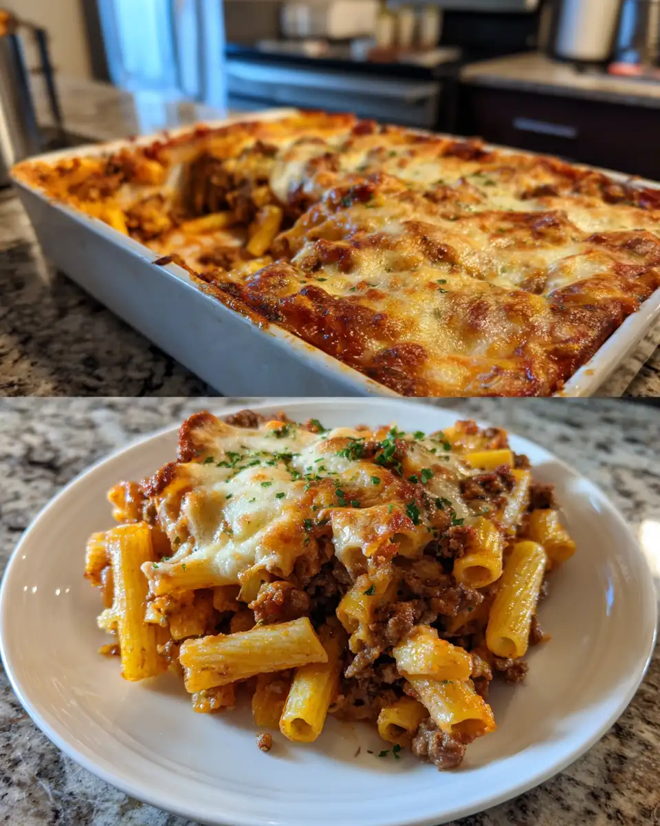 Final dish - Ultimate Comfort: Baked Ziti with Ground Beef Delight