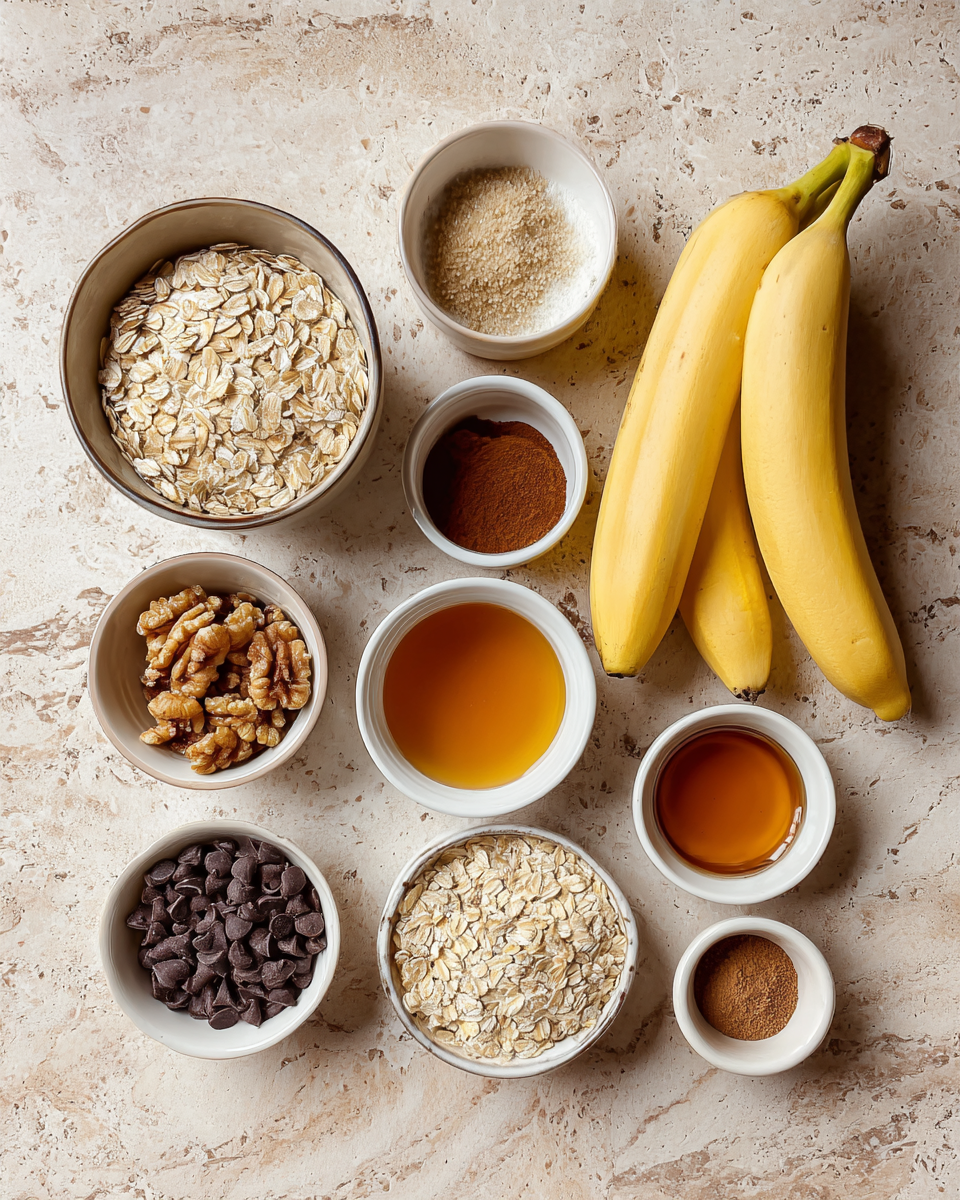 Ingredients for Boost Your Energy with Delicious Banana Oatmeal Bars