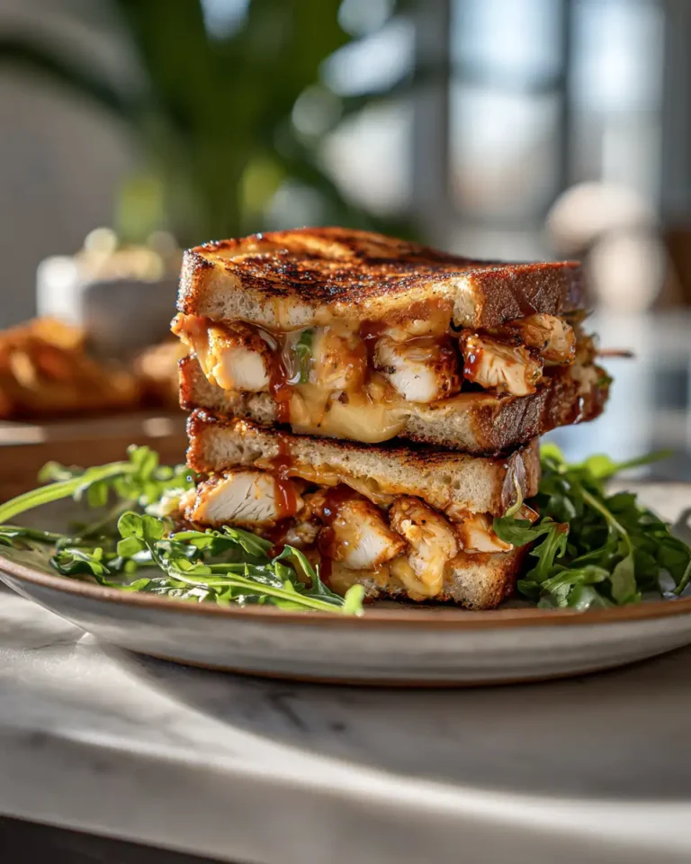 Sizzling BBQ Chicken Grilled Cheese Delight - Featured Image