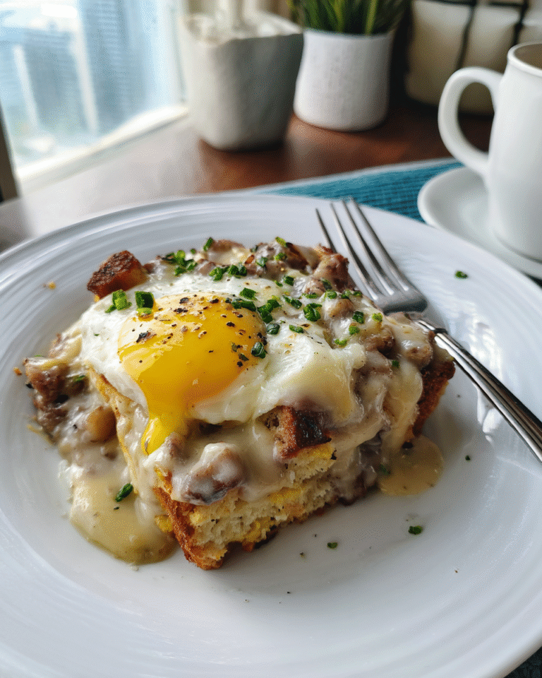 Wake Up to Comfort: Biscuits and Gravy Breakfast Casserole Delight - Featured Image