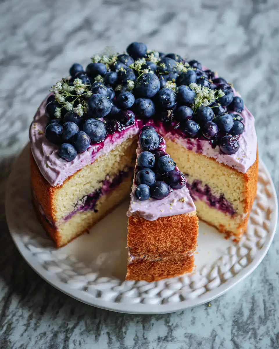 Final dish - Bursting with Flavor: The Ultimate Blueberry Lemon Cake Recipe