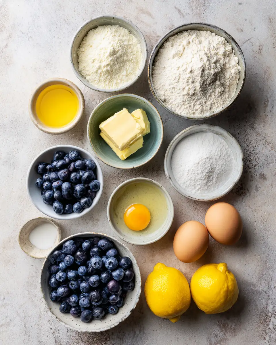 Ingredients for Bursting with Flavor: The Ultimate Blueberry Lemon Cake Recipe