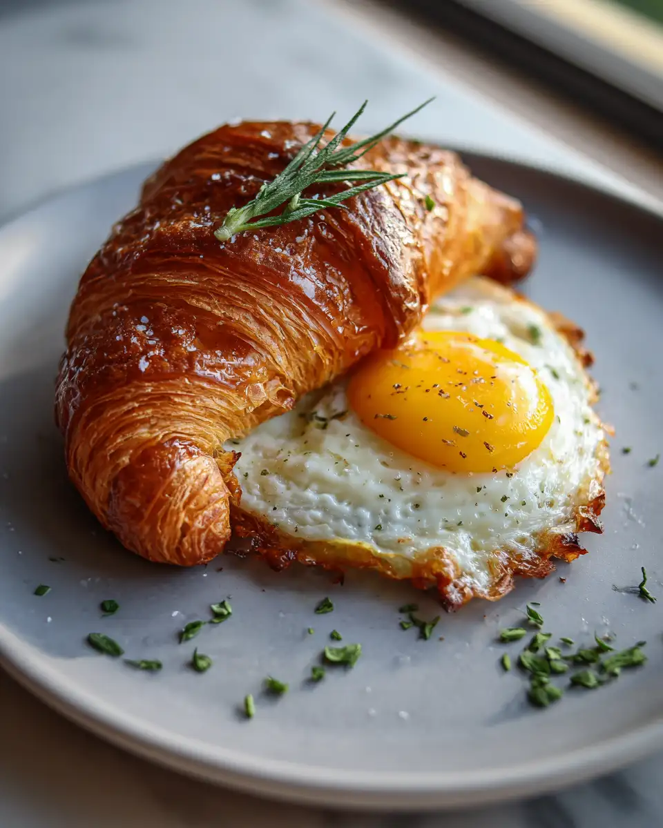 Final dish - Irresistible Breakfast Croissant Melt with Honey Butter Delight