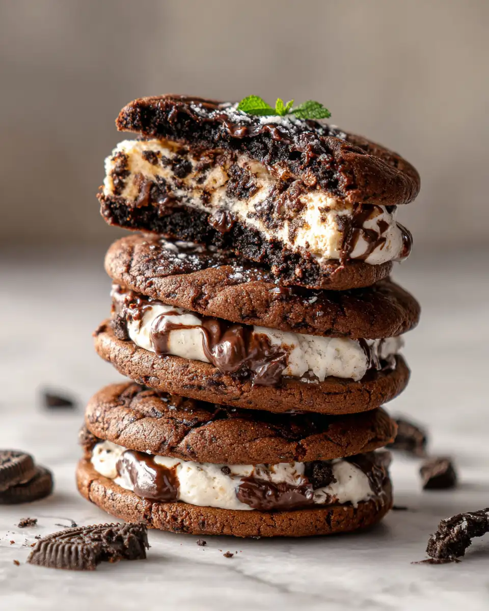 Final dish - Decadent Delight: Brownie Cookie Dough Sandwich Cookies