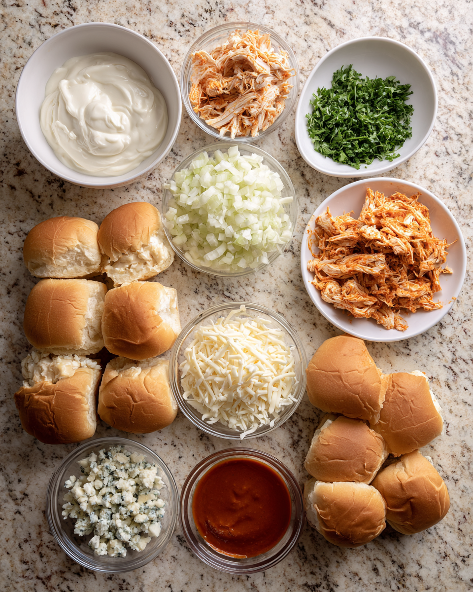 Buffalo Chicken Sliders That Will Spice Up Your Next Party 4 Ingredients for Buffalo Chicken Sliders That Will Spice Up Your Next Party
