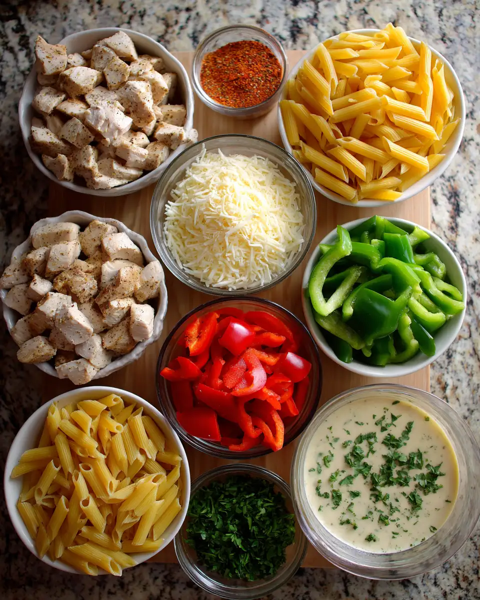 Ingredients for Creamy Cajun Chicken Pasta: A Flavorful Twist on Comfort Food