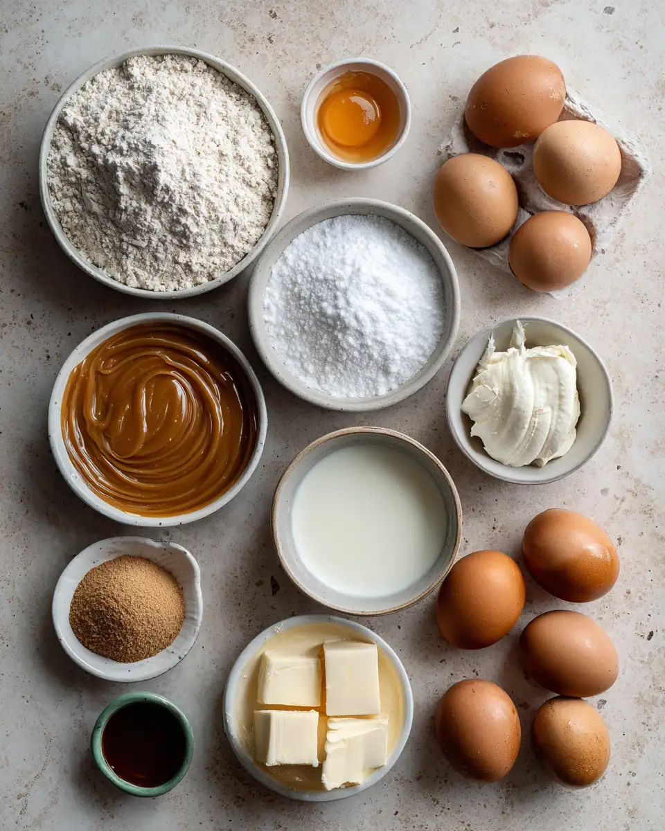 Ingredients for Indulge in Sweet Bliss with Our Ultimate Caramel Cake Dessert