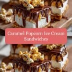 Sweet Crunch Delight Caramel Popcorn Ice Cream Sandwiches