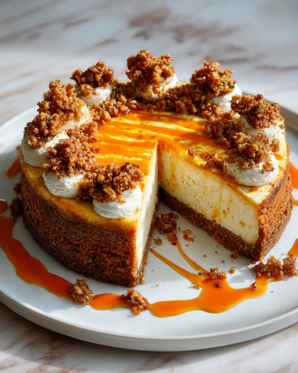 Final dish - Decadent Delight: Discover the Ultimate Carrot Cake Cheesecake Fusion
