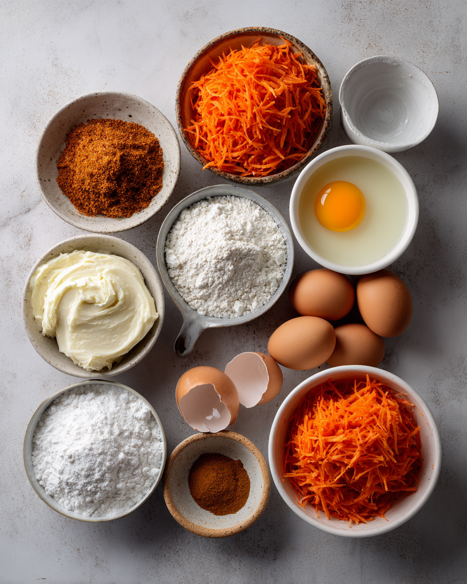 Ingredients for Decadent Delight: Discover the Ultimate Carrot Cake Cheesecake Fusion