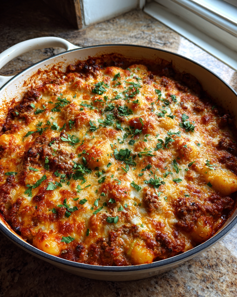 Final dish - Irresistible Cheesy Bolognese Gnocchi Bake: A Comfort Food Dream