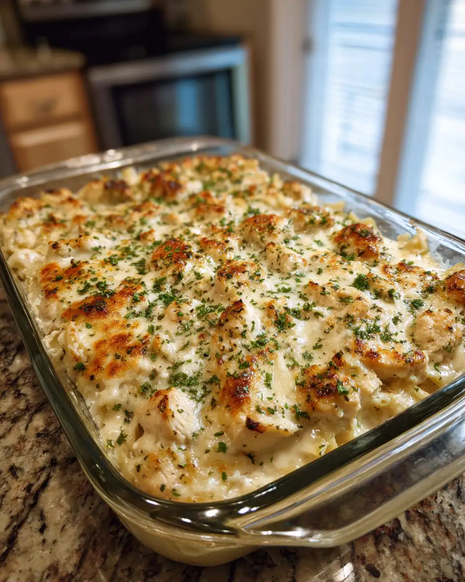 Final dish - Creamy Comfort: The Ultimate Chicken Alfredo Bake Recipe
