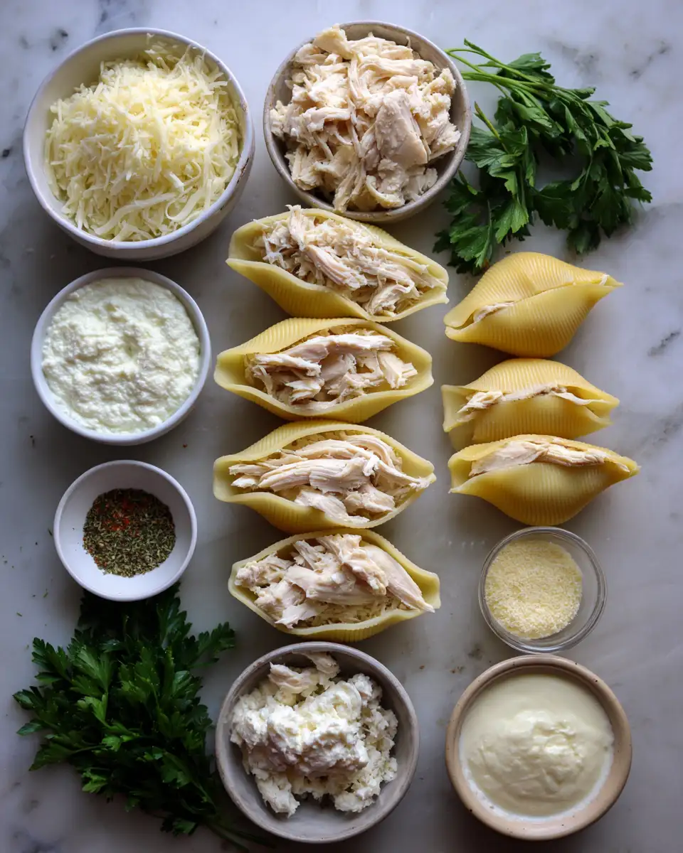 Ingredients for Irresistible Chicken Alfredo Stuffed Shells: A Delicious Twist on Comfort Food