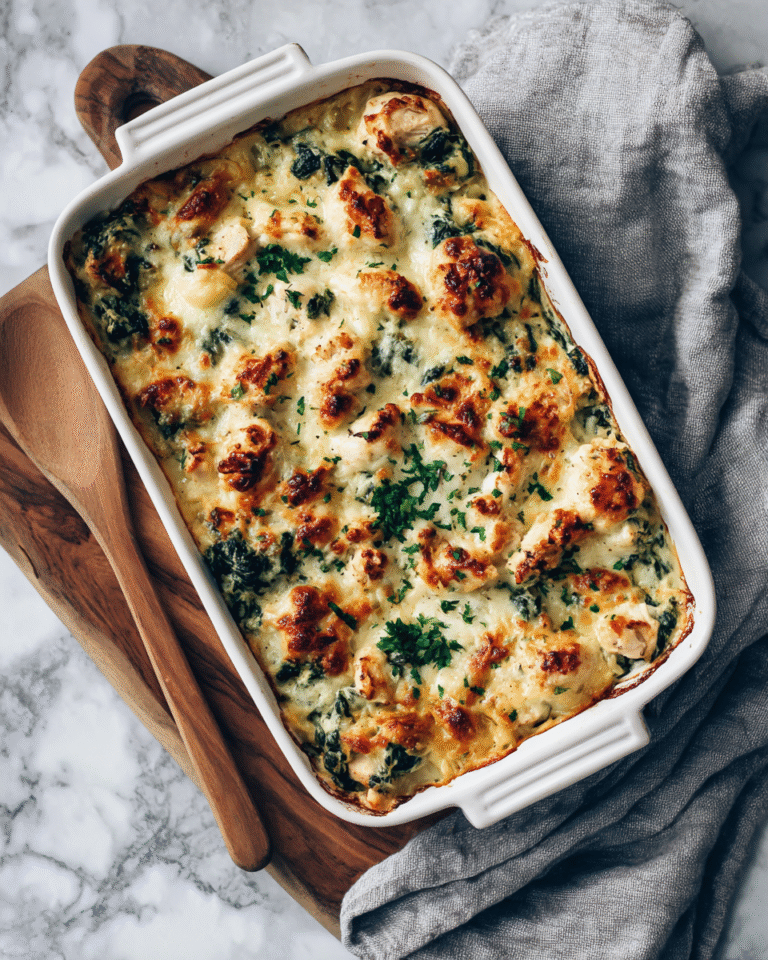 Cheesy Chicken and Spinach Casserole Delight - Featured Image