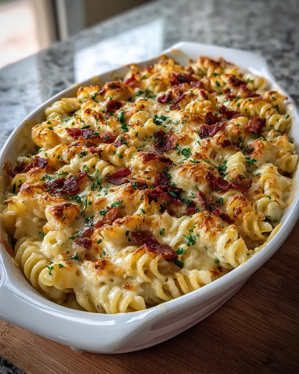 Final dish - Irresistible Chicken Bacon Ranch Pasta Bake: Your New Weeknight Favorite