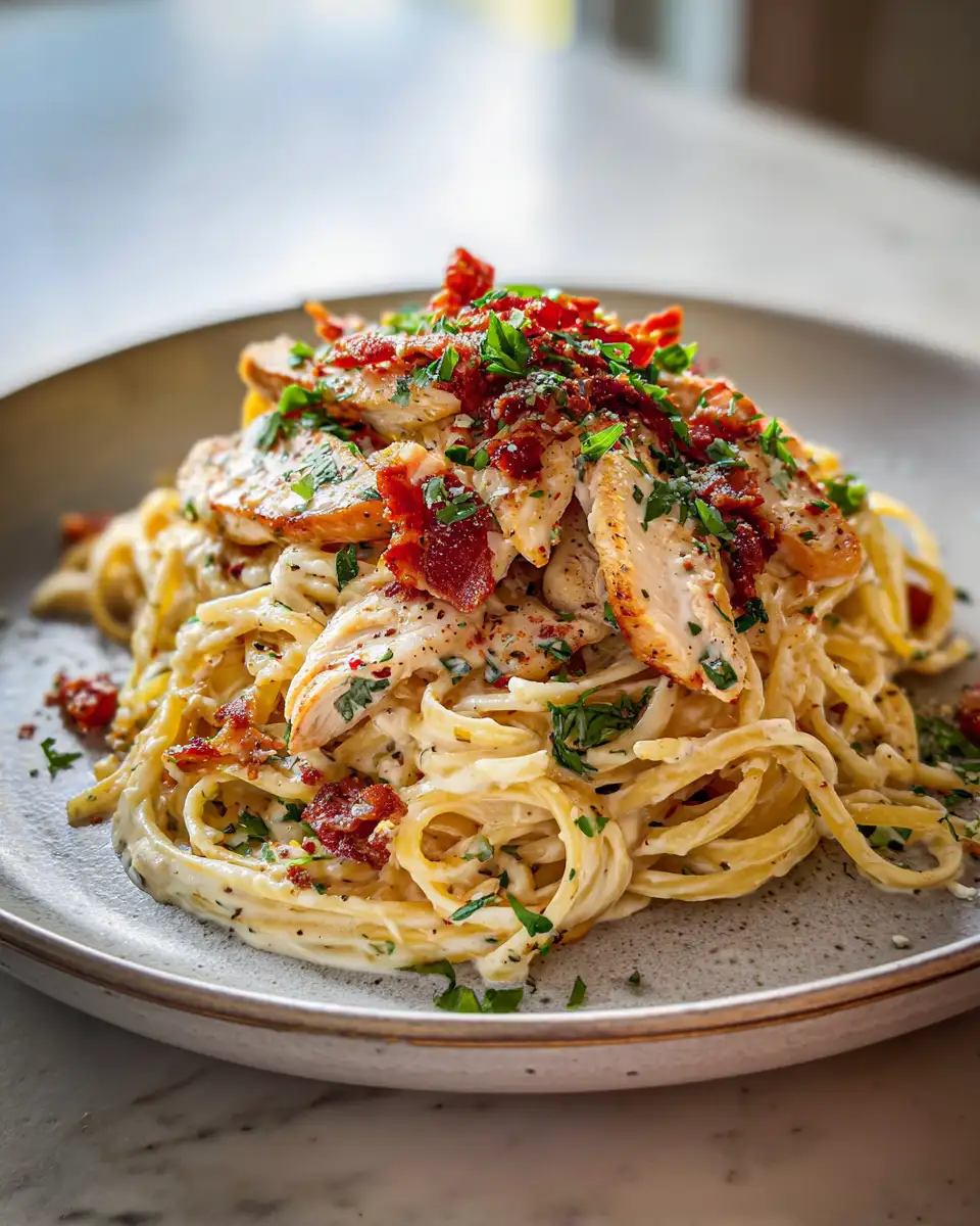 Final dish - Creamy Dreamy Delight Chicken Bacon Ranch Pasta Bliss