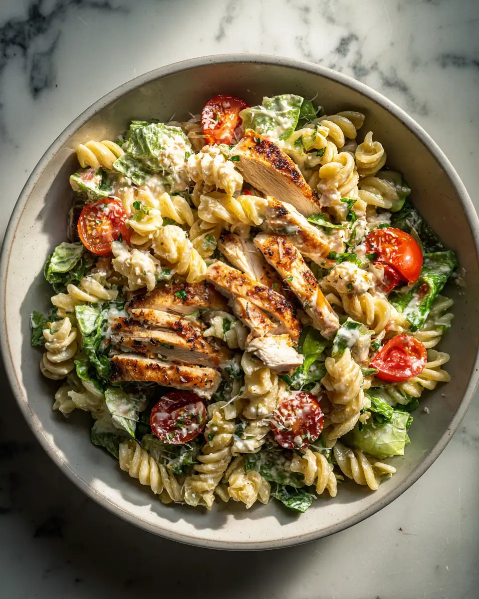 Final dish - Zesty Chicken Caesar Pasta Salad That Will Wow Your Taste Buds