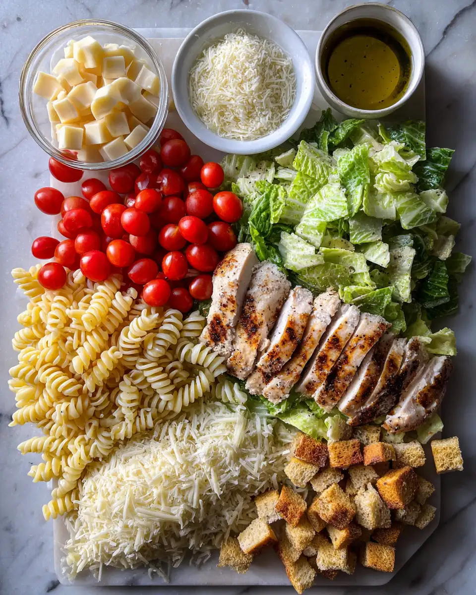 Ingredients for Zesty Chicken Caesar Pasta Salad That Will Wow Your Taste Buds