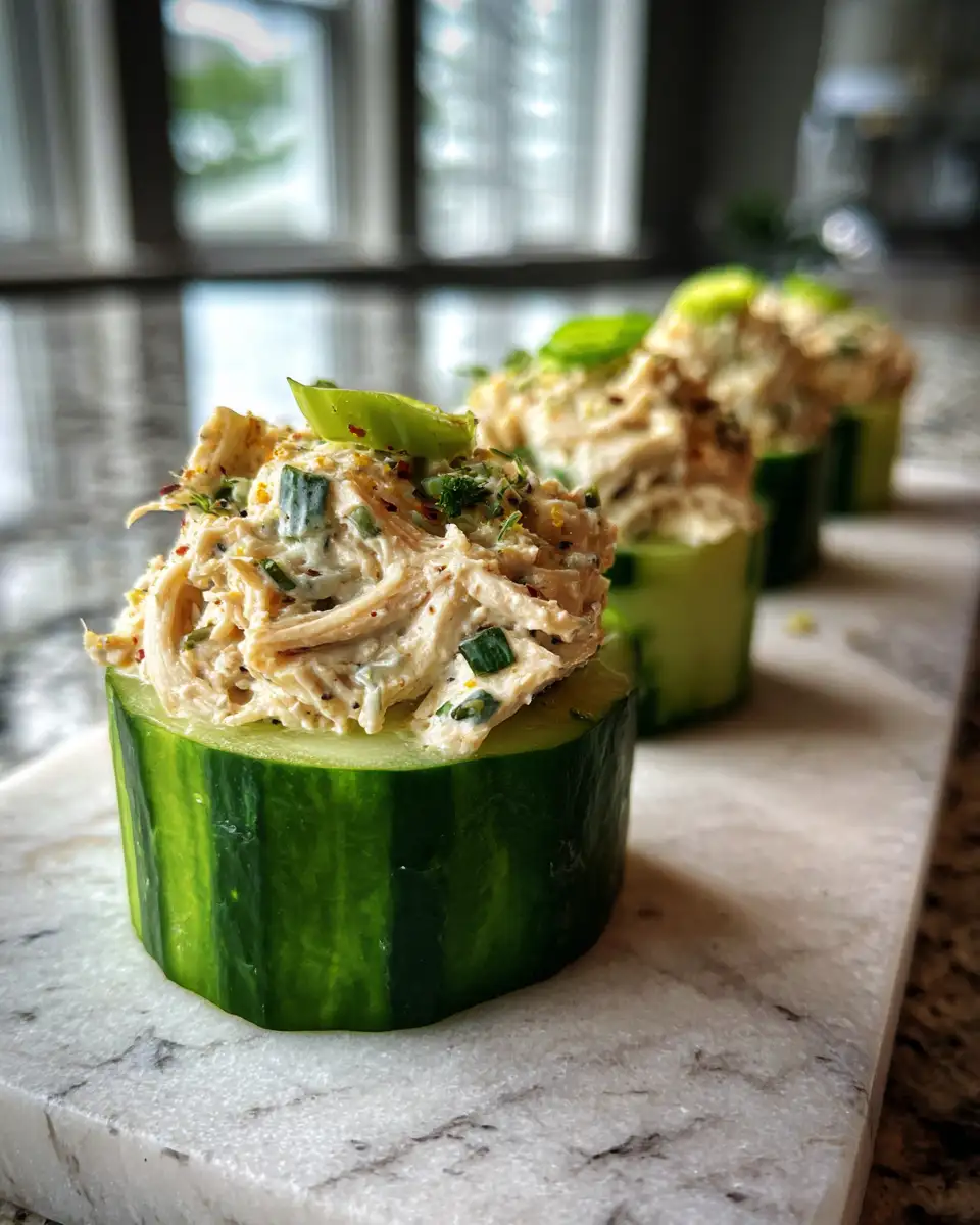 Final dish - Fresh and Flavorful: Discover the Delight of Chicken Salad Cucumber Rolls