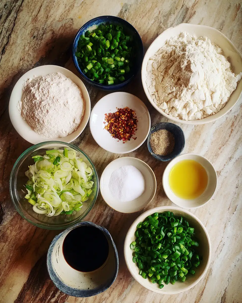 Ingredients for Crispy Delight Unveiled: Mastering the Art of Chinese Scallion Pancakes