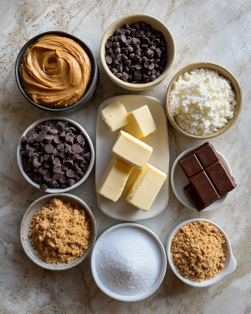 Ingredients for Indulge in the Ultimate Chocolate Peanut Butter Ruckus Delight