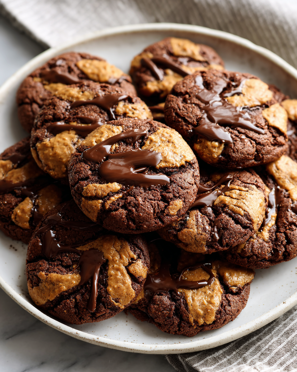 Final dish - Indulge in Bliss with Irresistible Chocolate Peanut Butter Swirl Cookies