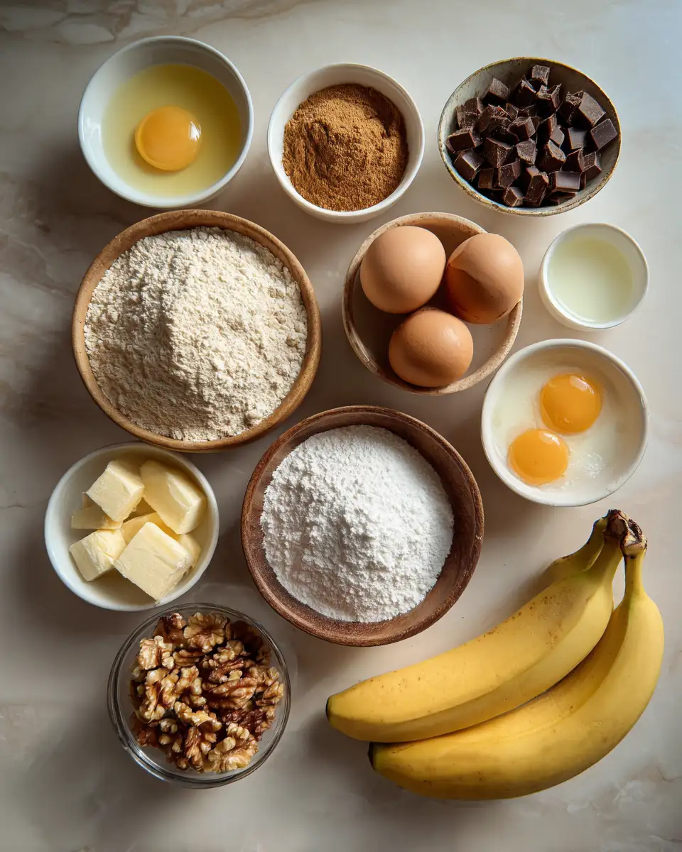 Ingredients for The Timeless Allure of Classic Banana Bread