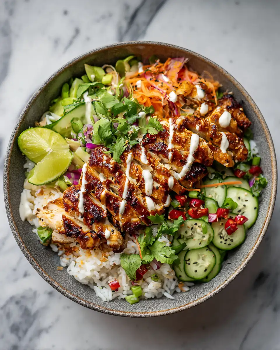 Final dish - Tropical Delight Coconut Chicken Rice Bowl Fiesta